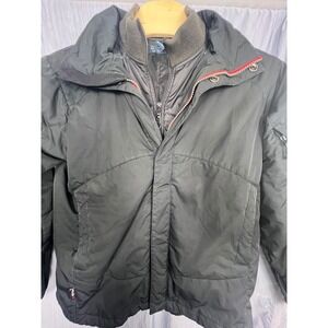 Polo Ralph Lauren Mens Black Puffer Jacket Double Zip Removable Hood XL